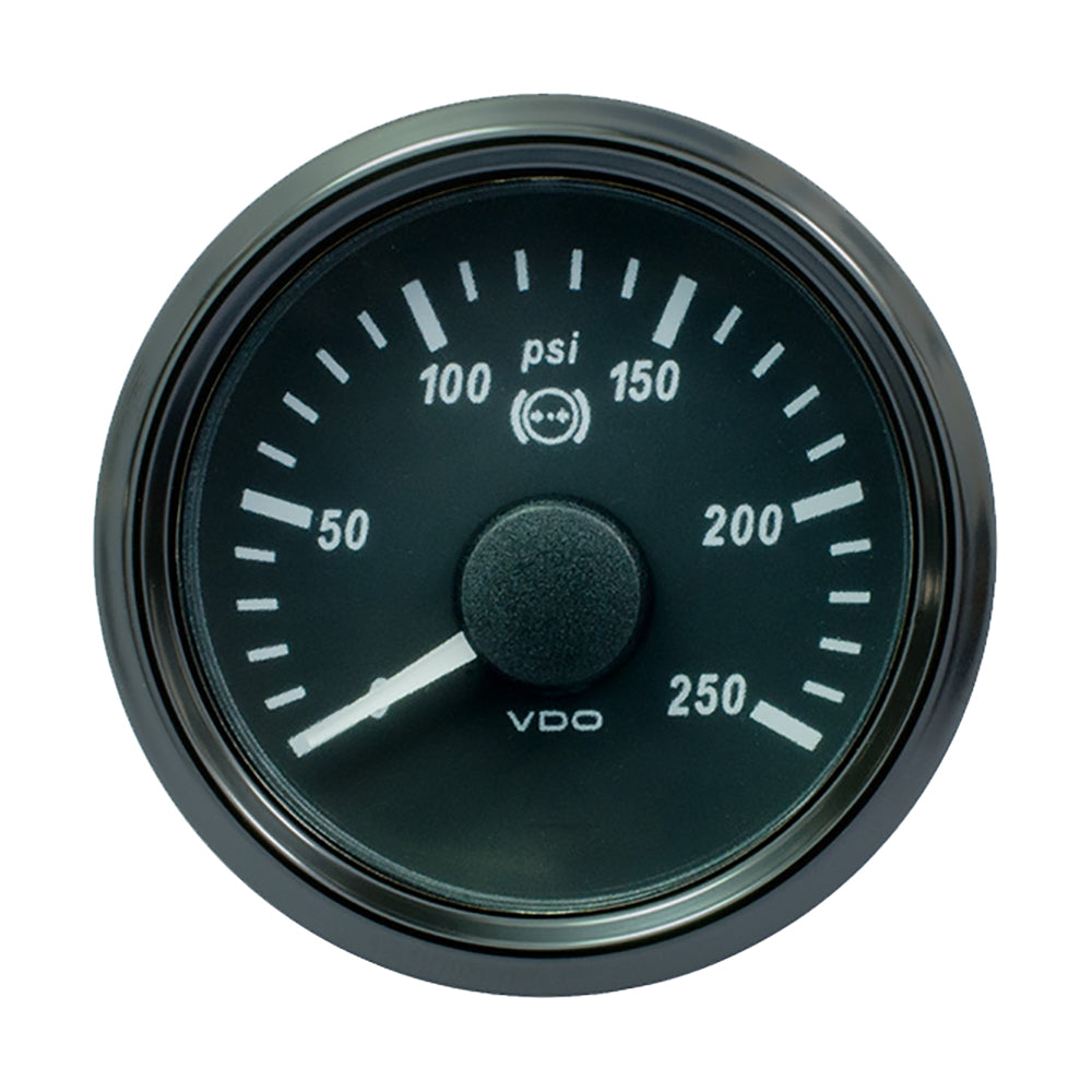 VDO SingleViu 52mm (2-1/16") Brake Pressure Gauge - 250 PSI - 0-4.5V - Deckhand Marine Supply