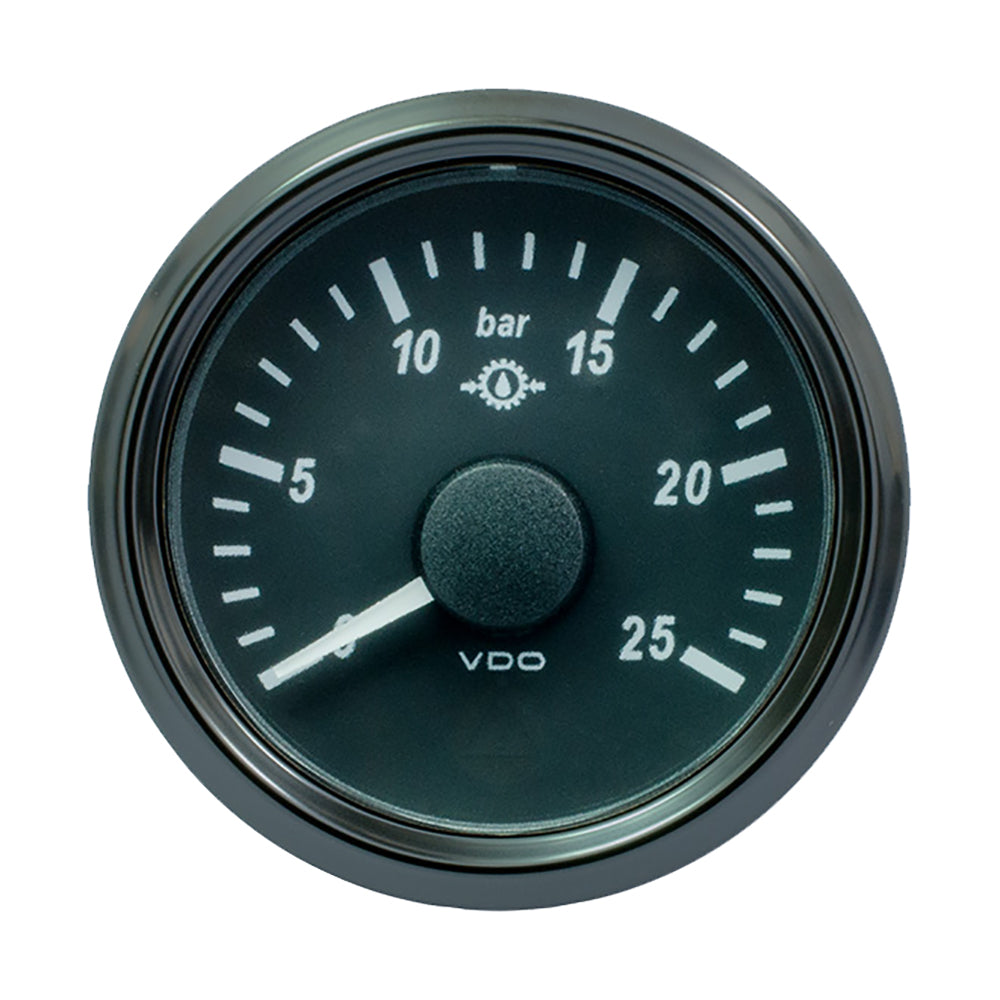 VDO SingleViu 52mm (2-1/16") Gear Oil Pressure Gauge - 25 Bar - 0-180 Ohm - Deckhand Marine Supply