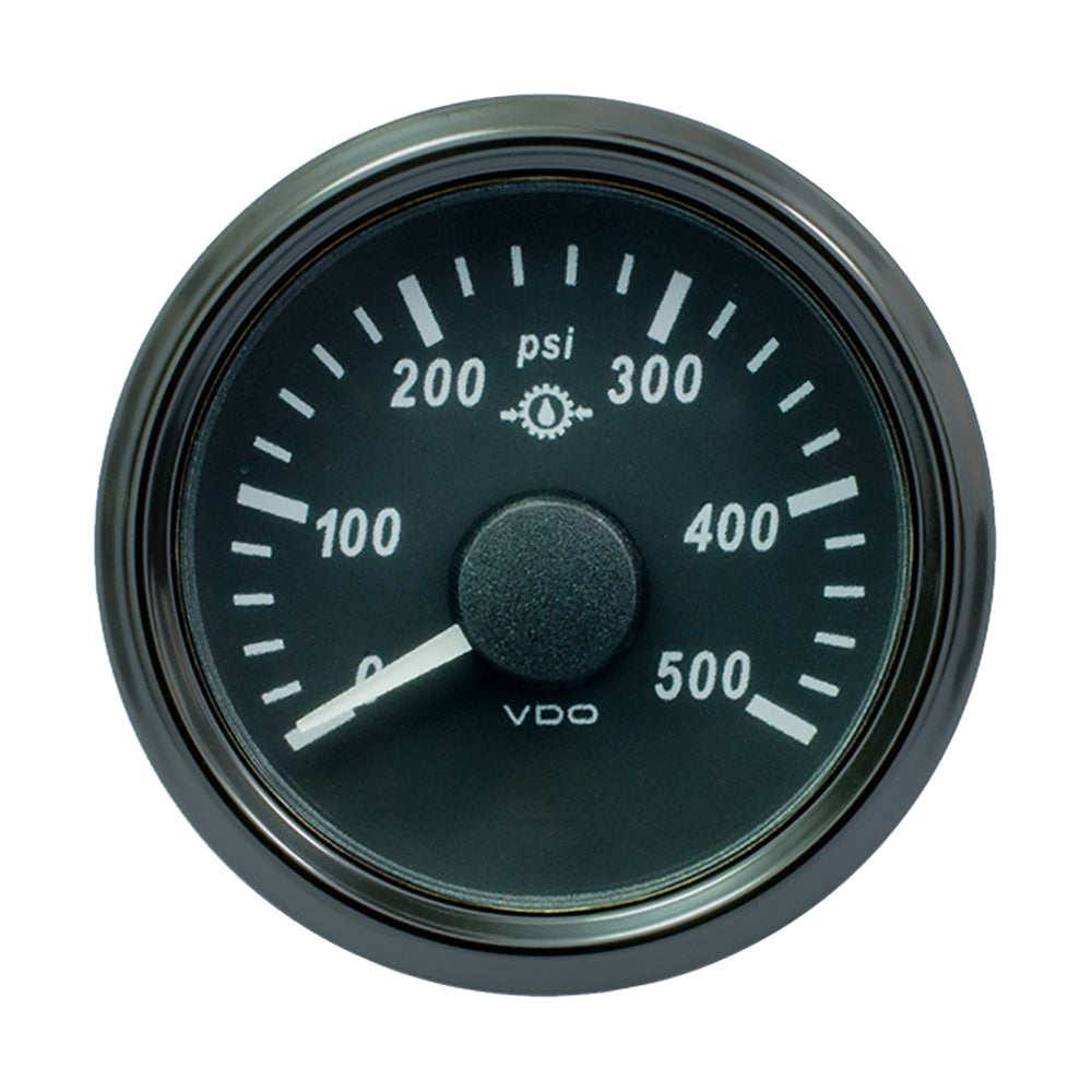 VDO SingleViu 52mm (2-1/16") Gear Pressure Gauge - 500 PSI - 0-4.5V - Deckhand Marine Supply