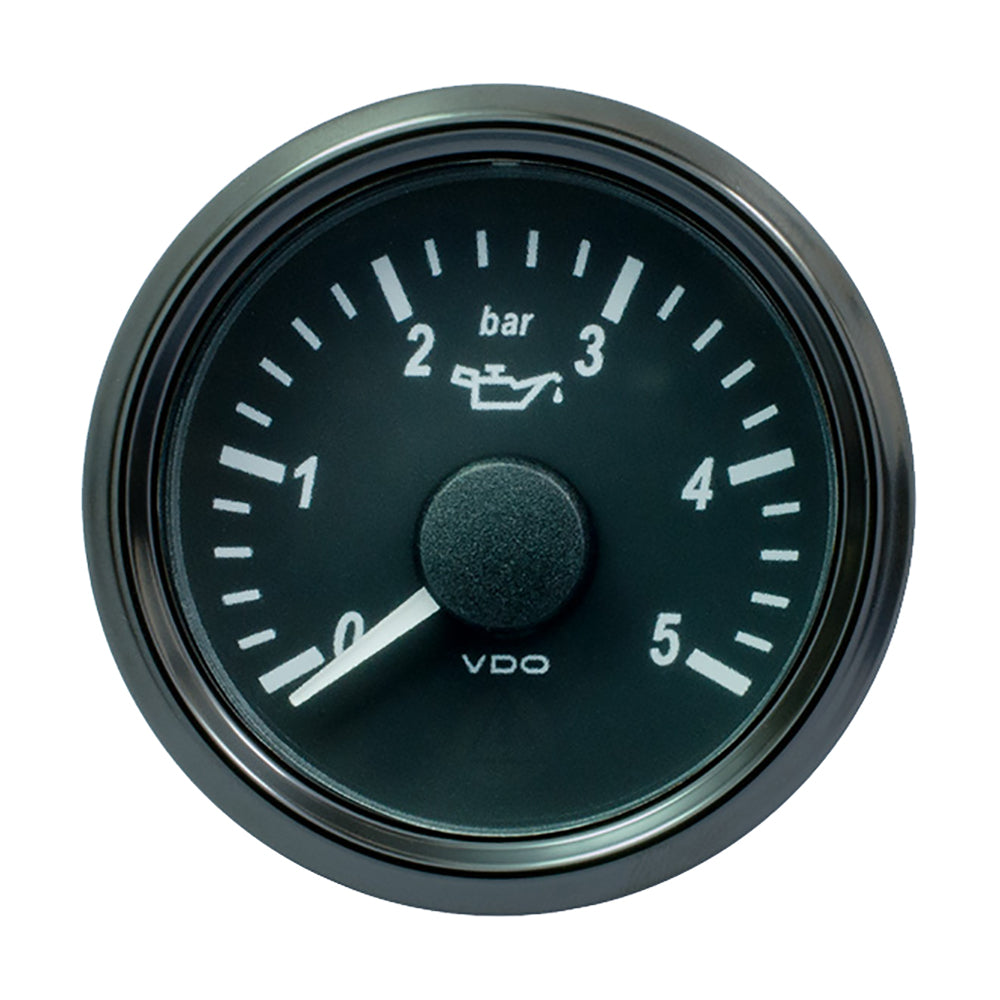 VDO SingleViu 52mm (2-1/16") Oil Pressure Gauge - 5 Bar - 0-180 Ohm - Deckhand Marine Supply