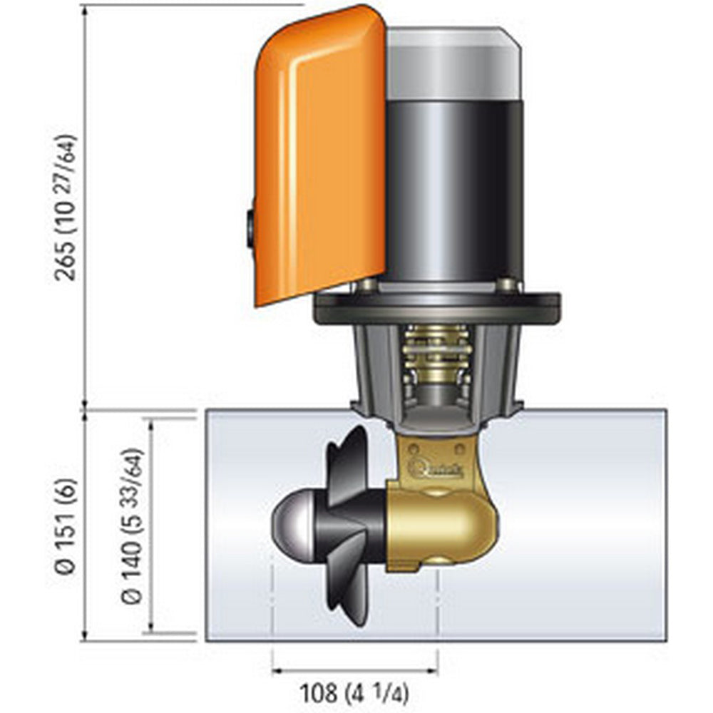 Quick Bow Thruster BTQ 140-30 30KGF - 12V - D140 - 1.5kW - Deckhand Marine Supply