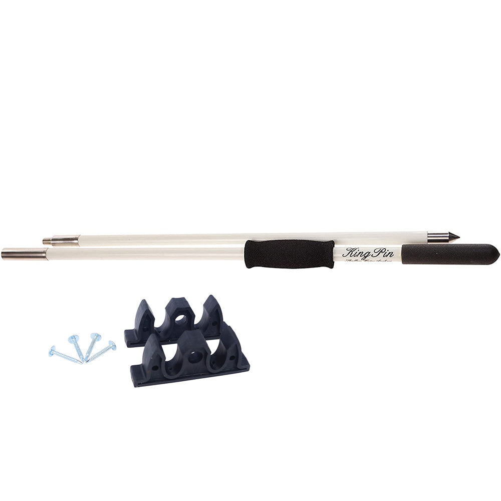 Panther 12 King Pin Anchor Pole - 2-Piece - White - Deckhand Marine Supply