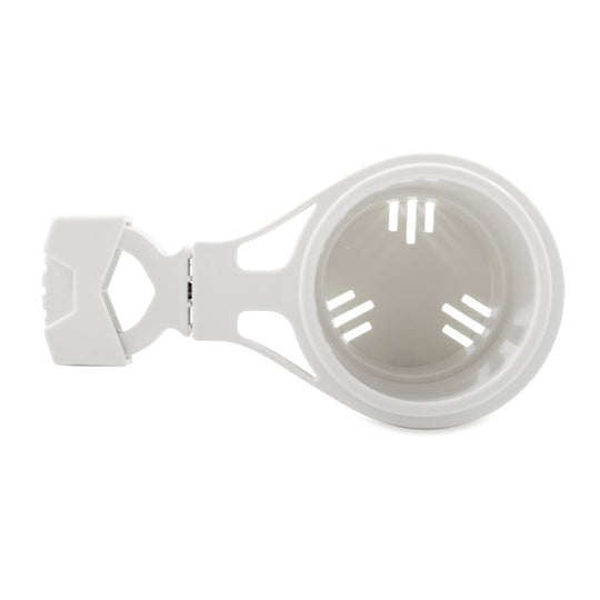 Camco Clamp-On Rail Mounted Cup Holder - Small for Up to 1-1/4" Rail - White - Deckhand Marine Supply