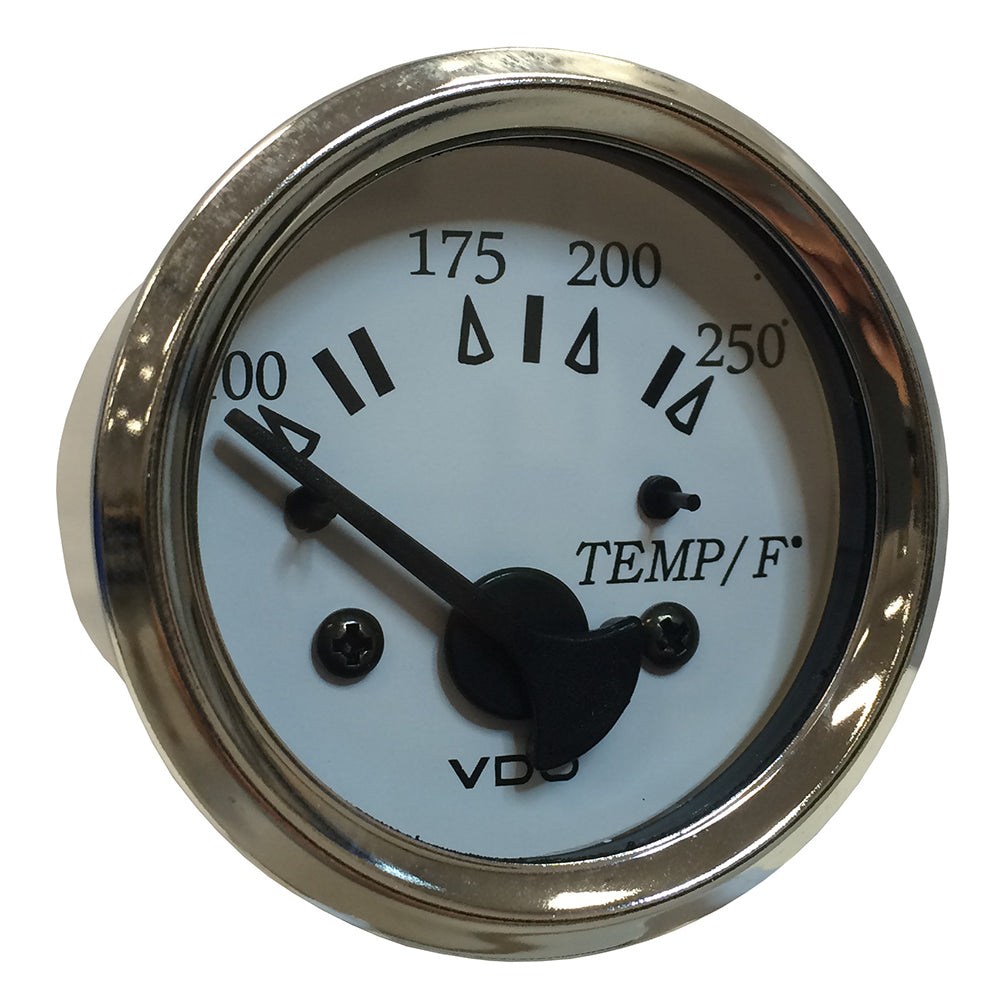 VDO Cockpit Marine 52MM (2-1/16") Water Temp. Gauge - 0-250F - White Dial/Chrome Bezel - Deckhand Marine Supply