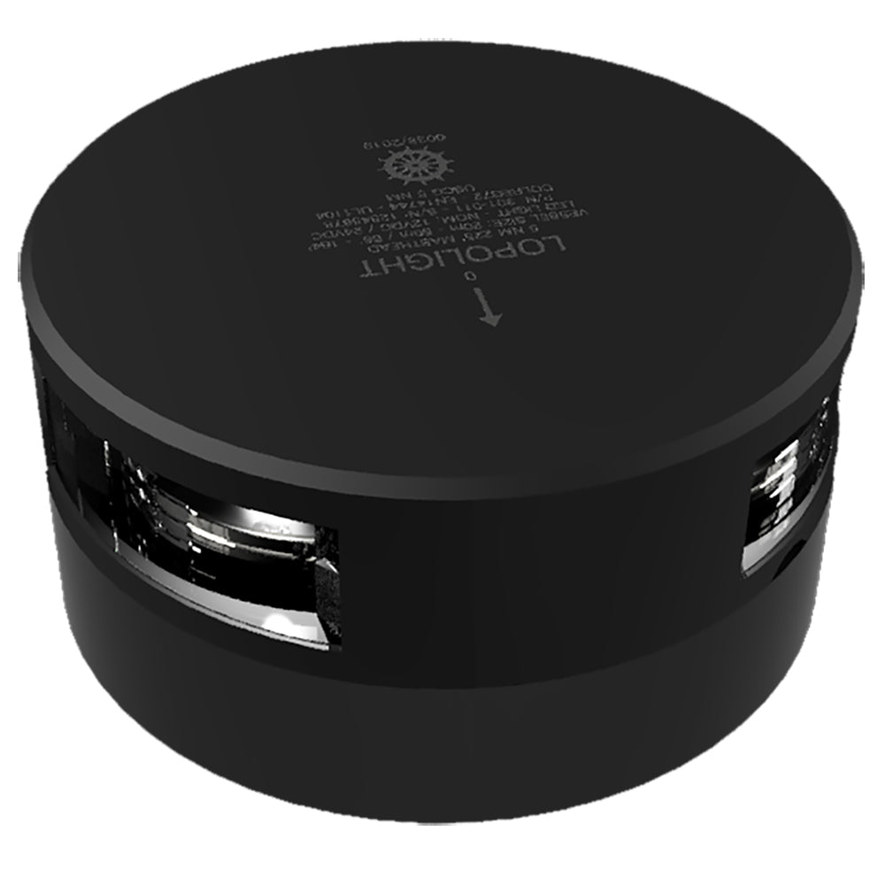 Lopolight Series 301-011 - Masthead Light - 5NM - Horizontal Mount - White- Black Housing - Deckhand Marine Supply