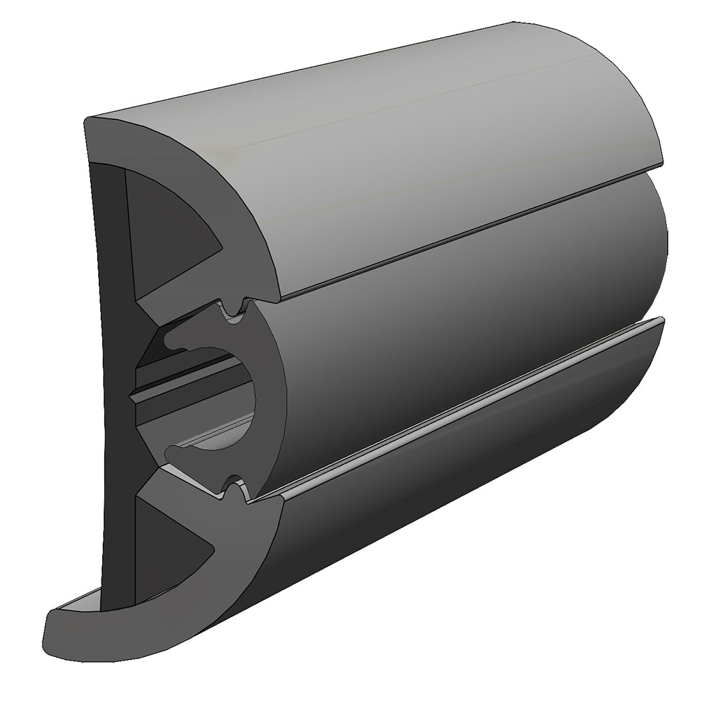 TACO SuproFlex Rub Rail Kit Gray w/Gray Insert - 2"H x 1.2"W x 80L - Deckhand Marine Supply