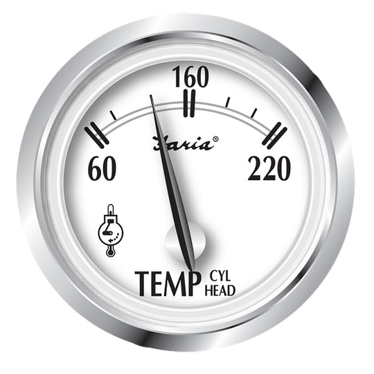 Faria Newport SS 2" Cylinder Head Temperature Gauge w/Sender - 60 to 220 F - Deckhand Marine Supply