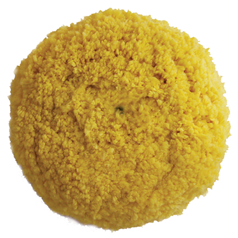 Presta Yellow Blended Wool Medium Cutting Pad - 9" Screw-On Pad - Deckhand Marine Supply