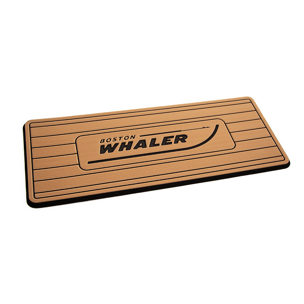 SeaDek Boston Whaler Helm Pad - Mocha/Black Brushed w/Routed Teak Lines - Deckhand Marine Supply