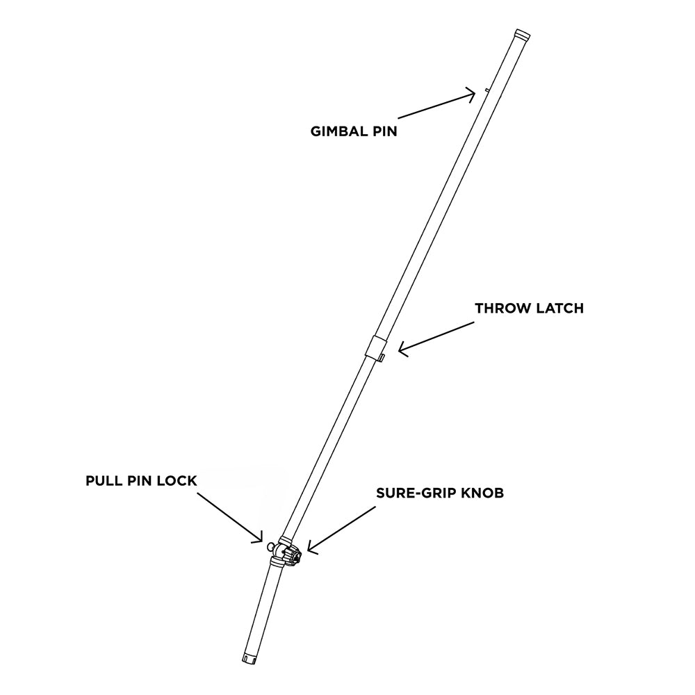 TACO ShadeFin Telescopic Rod Holder Mount - Deckhand Marine Supply