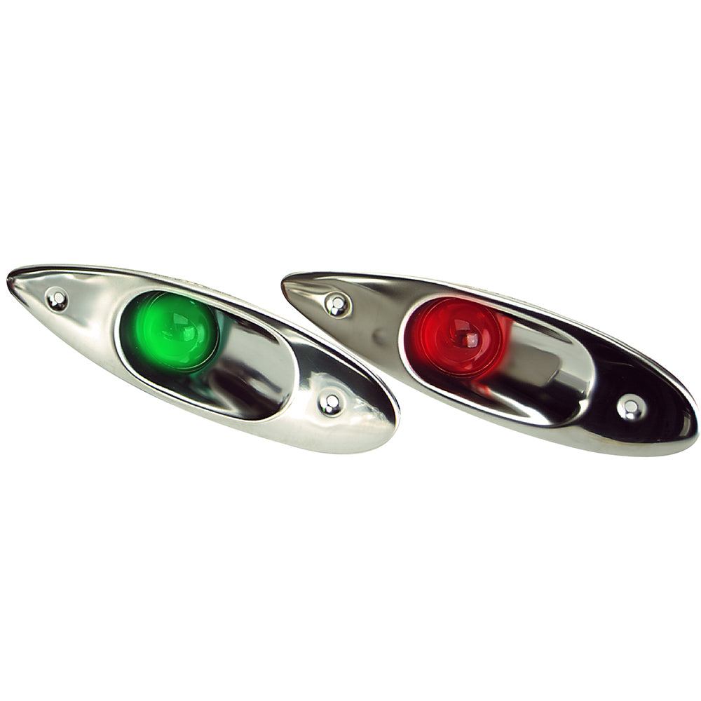 Whitecap Flush Mount LED Sidelights - 304 Stainless Steel - Pair - Deckhand Marine Supply