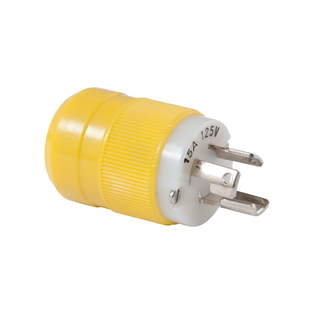 Marinco Locking Plug - 15A, 125V - Yellow - Deckhand Marine Supply
