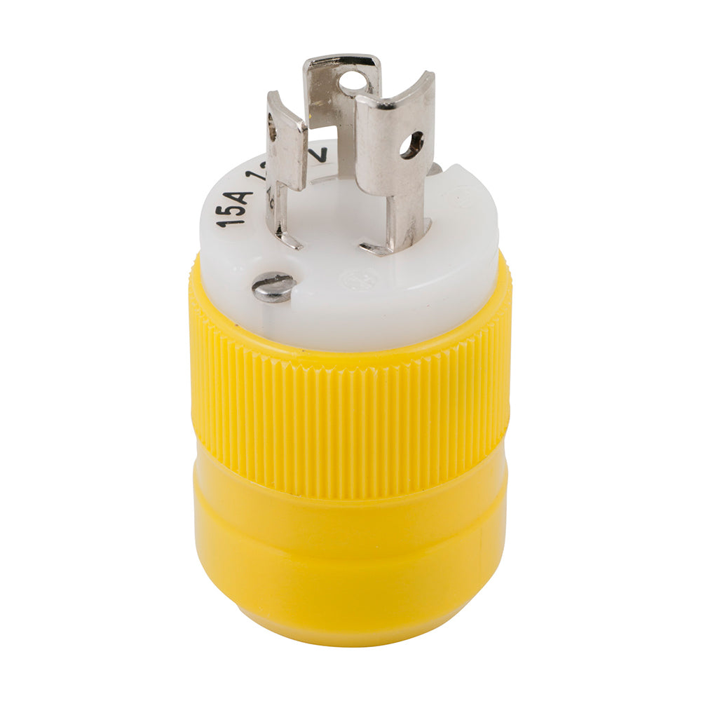 Marinco Locking Plug - 15A, 125V - Yellow - Deckhand Marine Supply