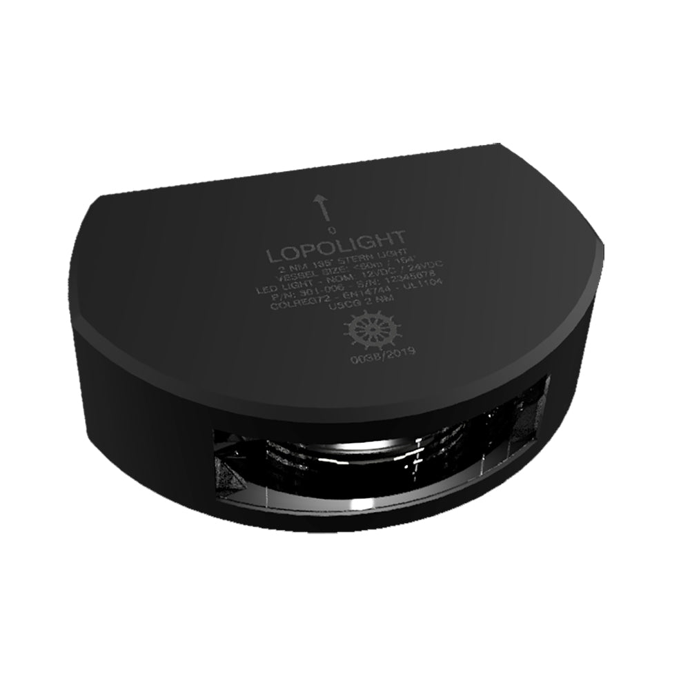 Lopolight Series 301-006 - Stern Light w/Deck Light - 2NM - Vertical Mount - White - Black Housing - 6M Cable - Deckhand Marine Supply