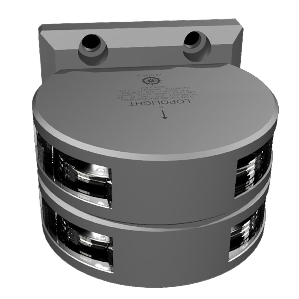 Lopolight Series 201-011 - Double Stacked Masthead Light - 3NM - Vertical Mount - White - Silver Housing - Deckhand Marine Supply