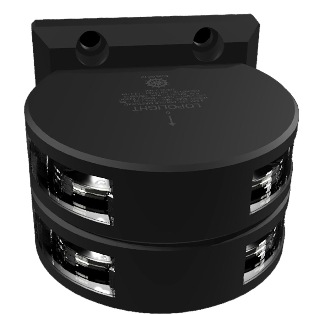 Lopolight Series 201-011 - Double Stacked Masthead Light - 3NM - Vertical Mount - White - Black Housing - Deckhand Marine Supply