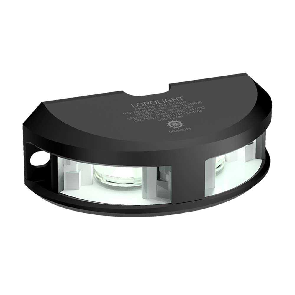Lopolight Series 200-024 - Navigation Light - 2NM - Vertical Mount - White - Black Housing - Deckhand Marine Supply