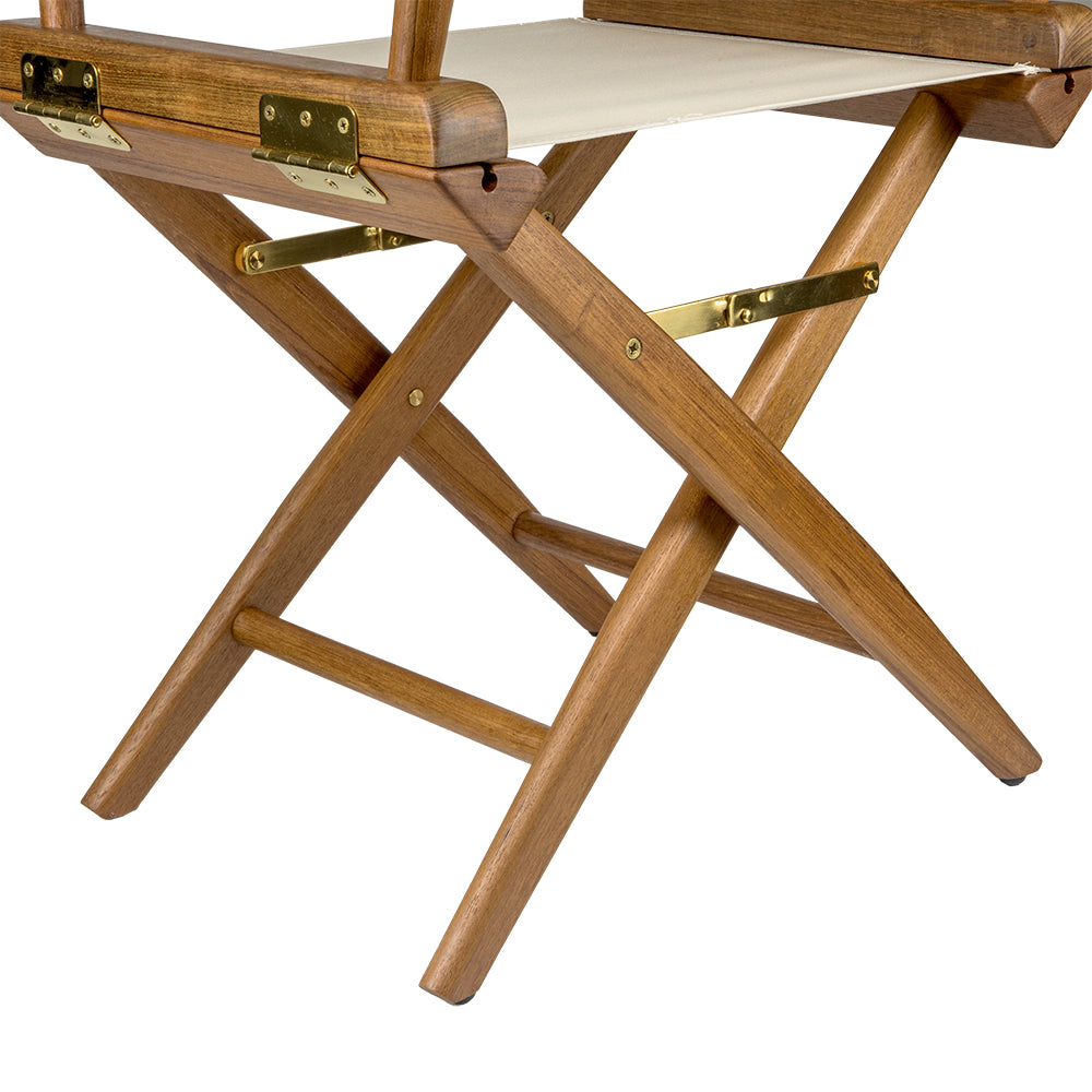 Whitecap Directors Chair w/Natural Seat Covers - Teak - Deckhand Marine Supply