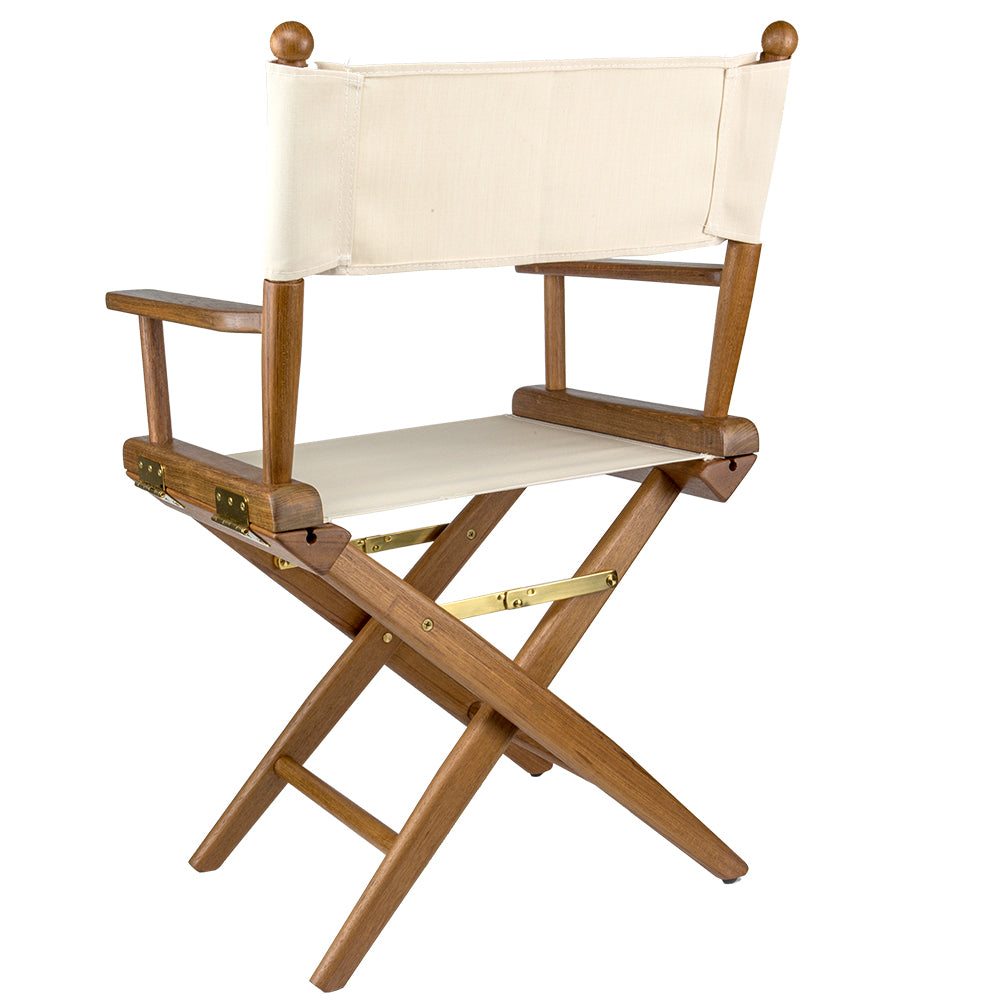 Whitecap Directors Chair w/Natural Seat Covers - Teak - Deckhand Marine Supply