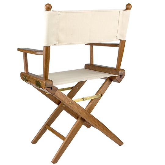 Whitecap Directors Chair w/Natural Seat Covers - Teak - Deckhand Marine Supply