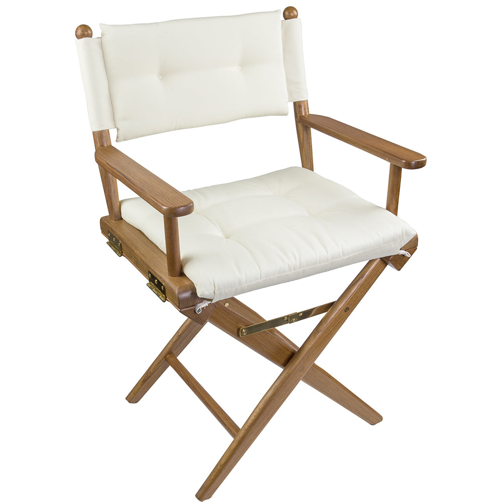 Whitecap Directors Chair w/Cream Cushion - Teak - Deckhand Marine Supply