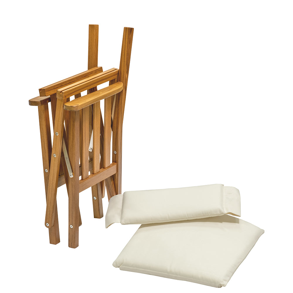 Whitecap Directors Chair II w/Cream Cushion - Teak - Deckhand Marine Supply