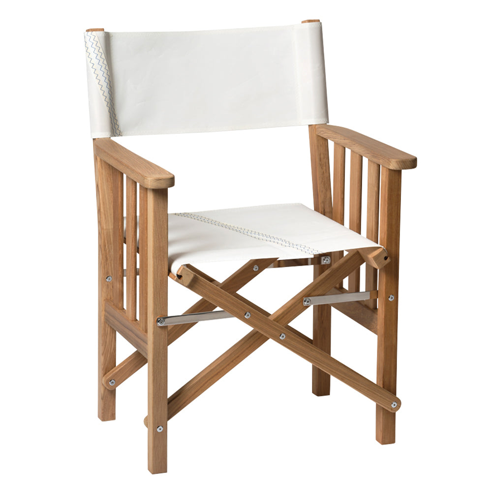 Whitecap Directors Chair II w/Sail Cloth Seating - Teak - Deckhand Marine Supply