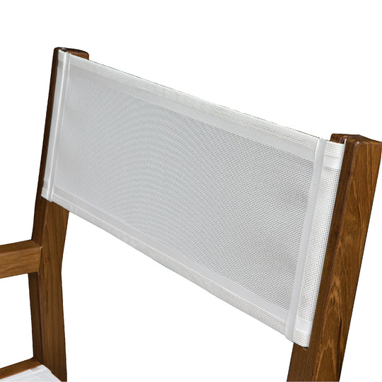 Whitecap Directors Chair w/White Batyline Fabric - Teak - Deckhand Marine Supply