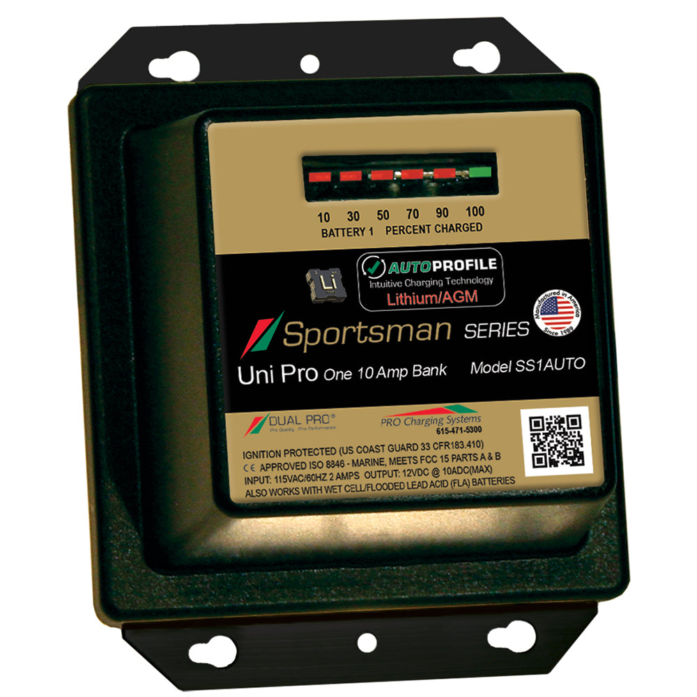 Dual Pro SS1 Auto 10A - 1-Bank Lithium/AGM Battery Charger - Deckhand Marine Supply
