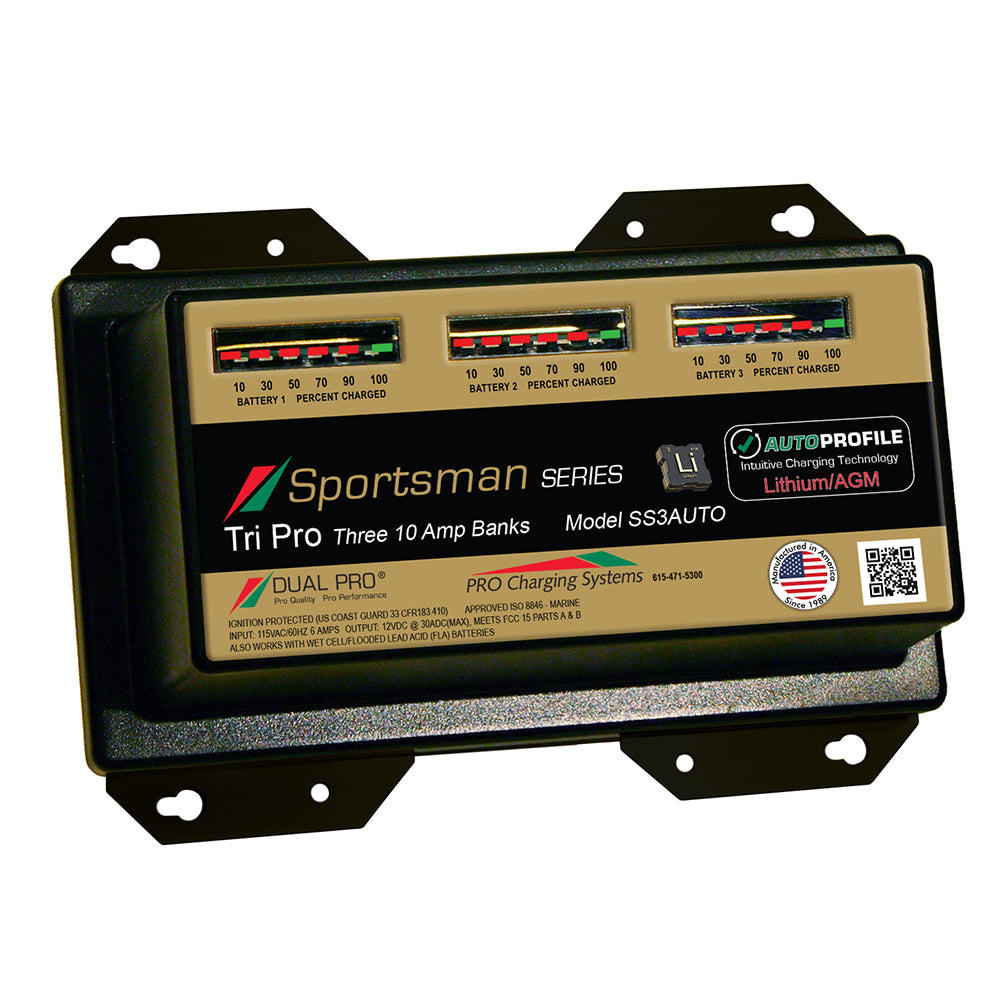 Dual Pro SS3 Auto 30A - 3-Bank Lithium/AGM Battery Charger - Deckhand Marine Supply