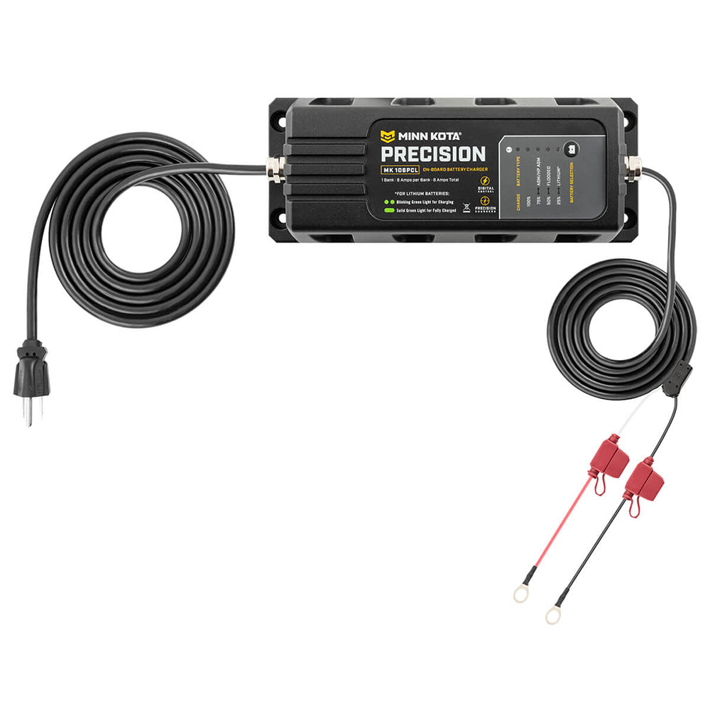 Minn Kota On-Board Precision Charger MK-106 PCL 1 Bank x 6 AMP LI Optimized Charger - Deckhand Marine Supply