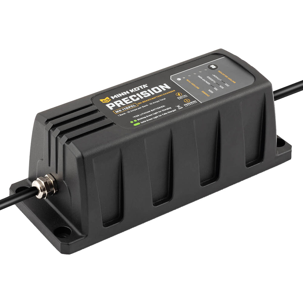 Minn Kota On-Board Precision Charger MK-110 PCL 1 Bank x 10 AMP LI Optimized Charger - Deckhand Marine Supply