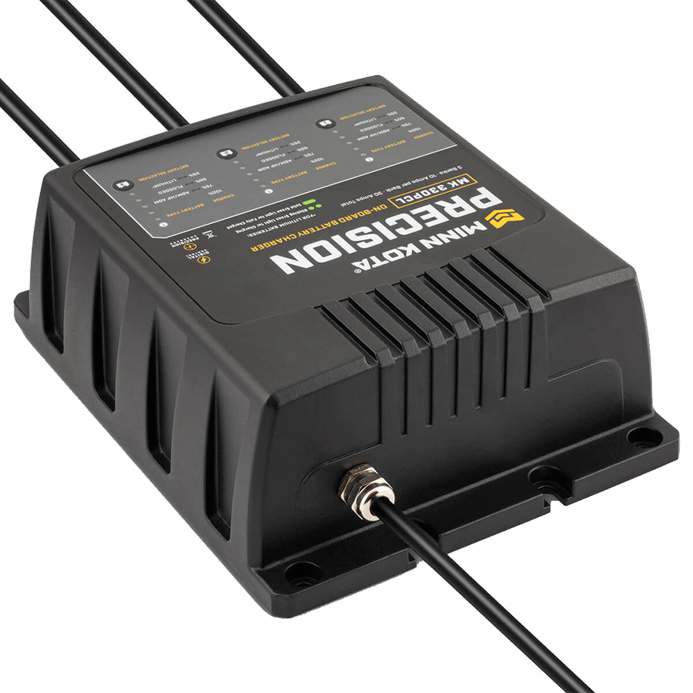 Minn Kota On-Board Precision Charger MK-330 PCL 3 Bank x 10 AMP LI Optimized Charger - Deckhand Marine Supply