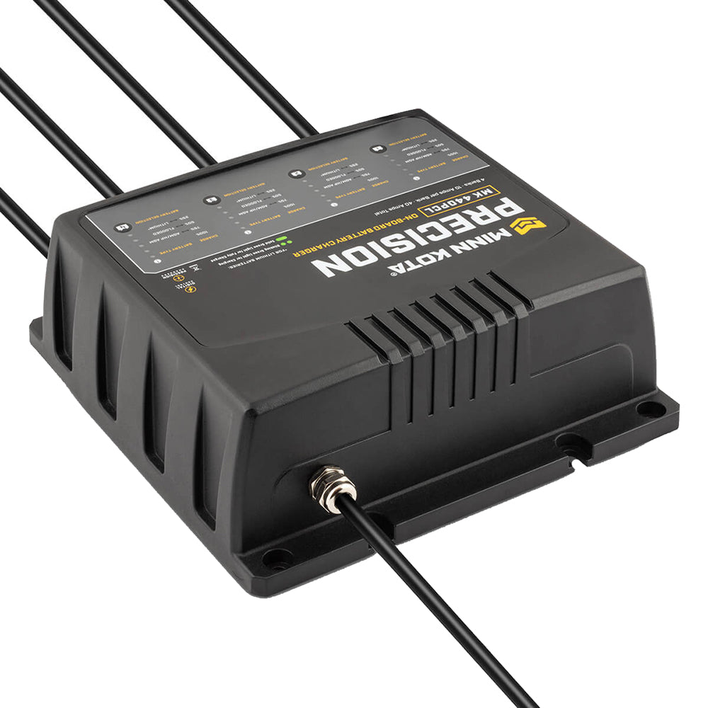 Minn Kota On-Board Precision Charger MK-440 PCL 4 Bank x 10 AMP LI Optimized Charger - Deckhand Marine Supply