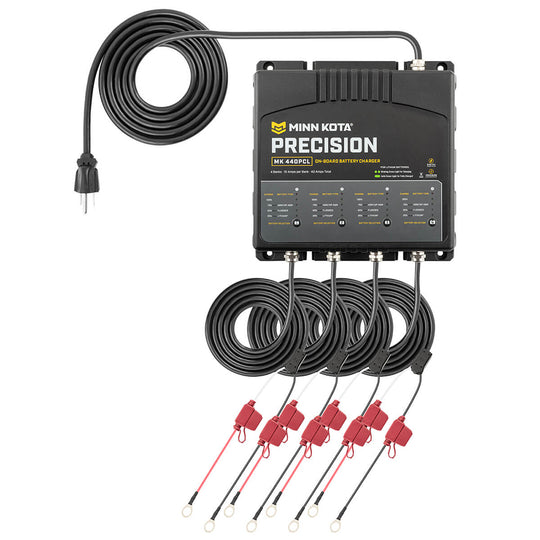 Minn Kota On-Board Precision Charger MK-440 PCL 4 Bank x 10 AMP LI Optimized Charger - Deckhand Marine Supply