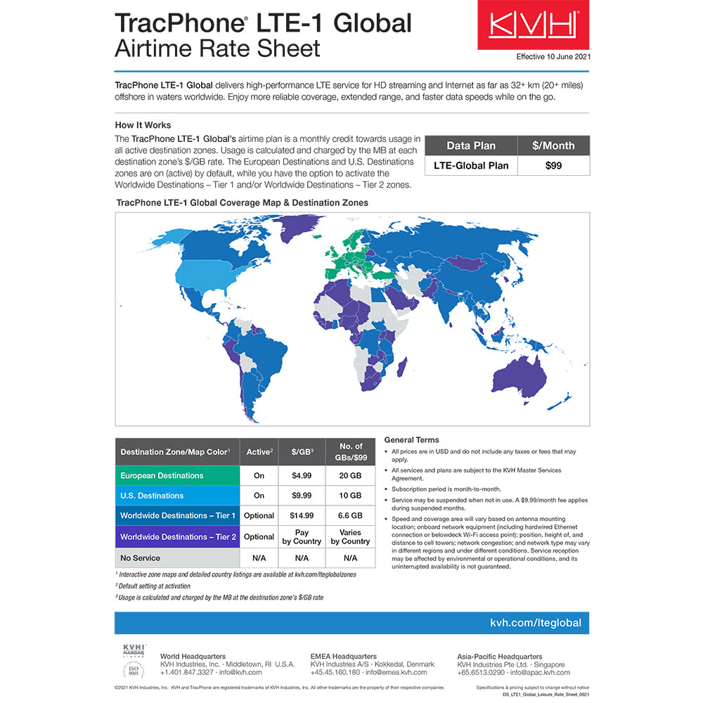 KVH TracPhone LTE-1 Global - Deckhand Marine Supply
