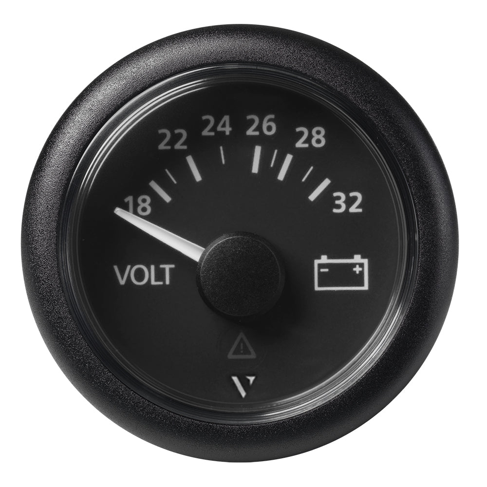 Veratron 52mm (2-1/16") Viewline Voltmeter 18-32V - Black Dial  Bezel - Deckhand Marine Supply