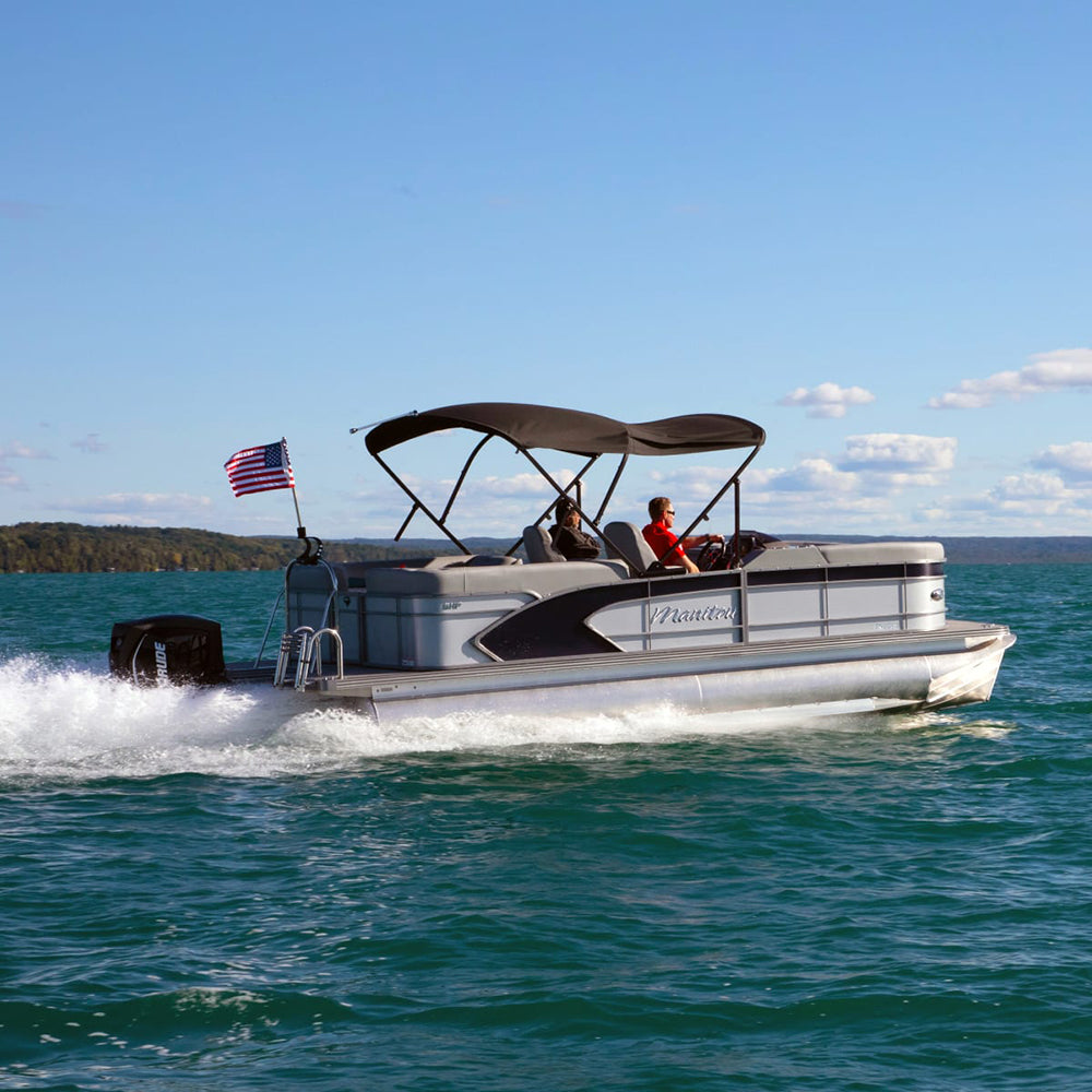 SureShade Power Bimini - Black Anodized Frame - Navy Fabric - Deckhand Marine Supply