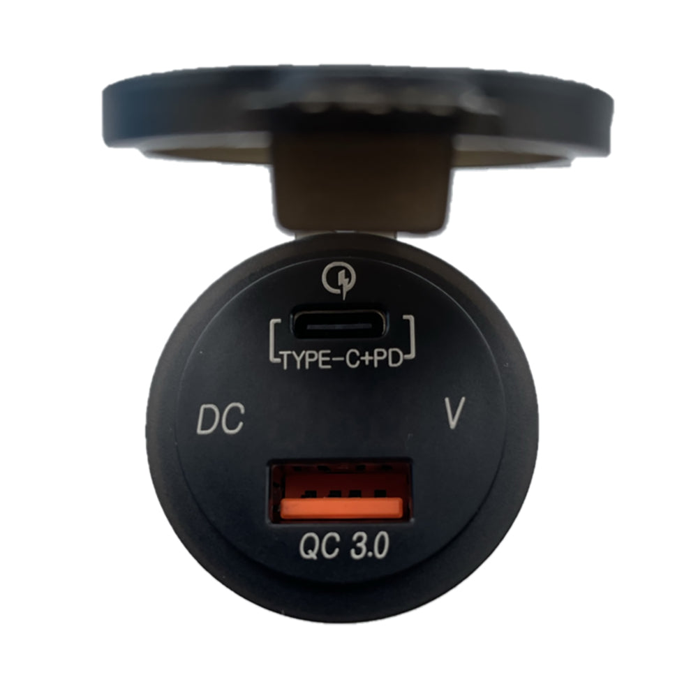 Poly-Planar Panel Mount USB Charging Ports - 12V - Deckhand Marine Supply