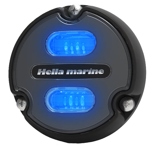 Hella Marine Apelo A1 Blue White Underwater Light - 1800 Lumens - Black Housing - Charcoal Lens - Deckhand Marine Supply