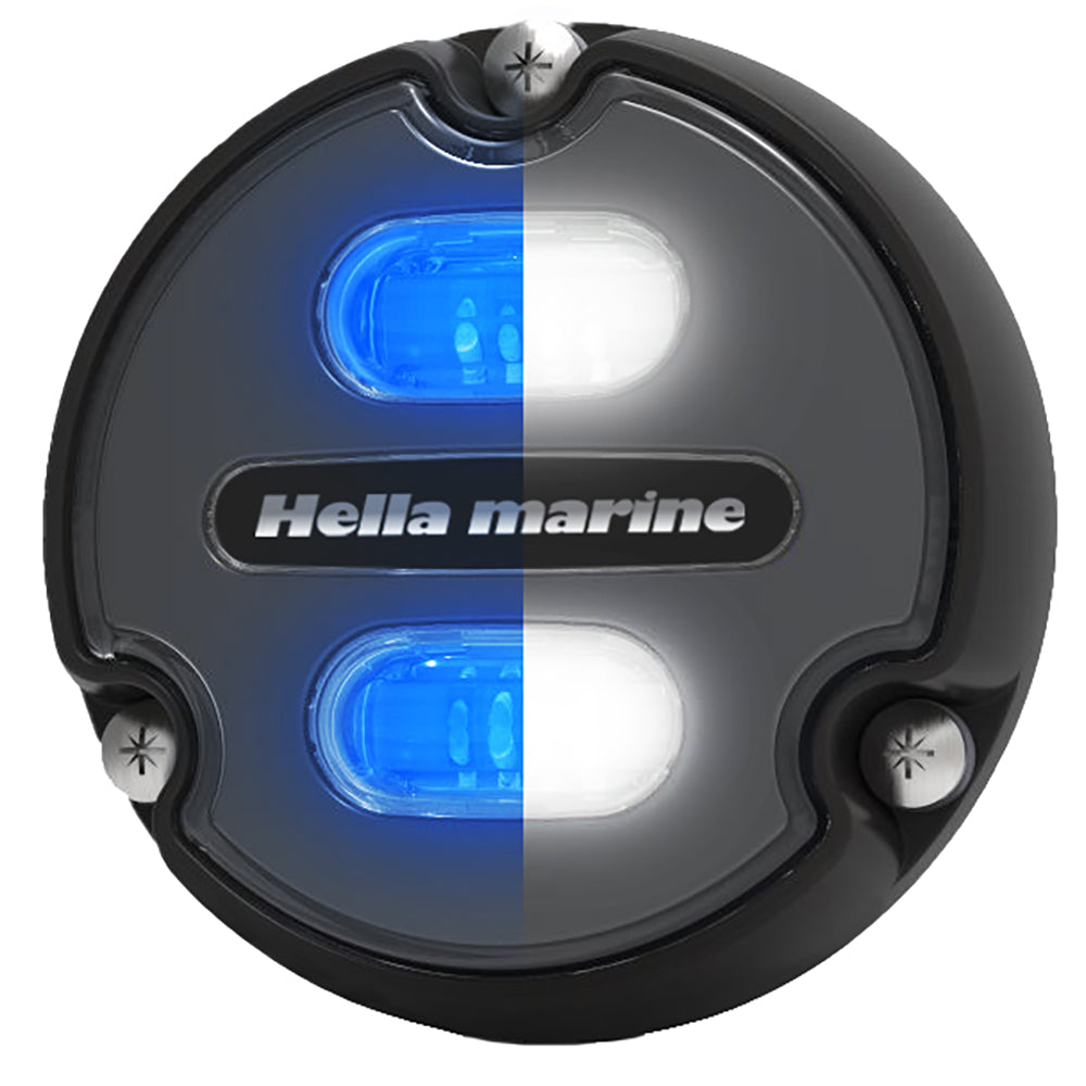 Hella Marine Apelo A1 Blue White Underwater Light - 1800 Lumens - Black Housing - Charcoal Lens - Deckhand Marine Supply