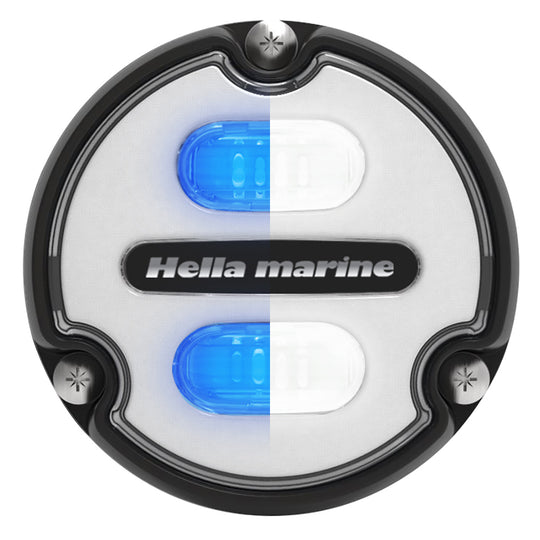 Hella Marine Apelo A1 Blue White Underwater Light - 1800 Lumens - Black Housing - White Lens - Deckhand Marine Supply