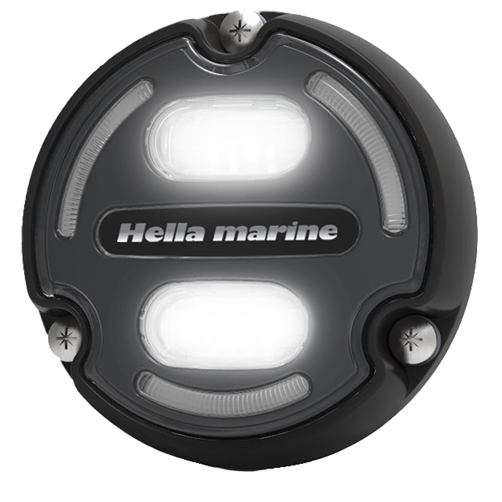 Hella Marine Apelo A2 Blue White Underwater Light - 3000 Lumens - Black Housing - Charcoal Lens w/Edge Light - Deckhand Marine Supply