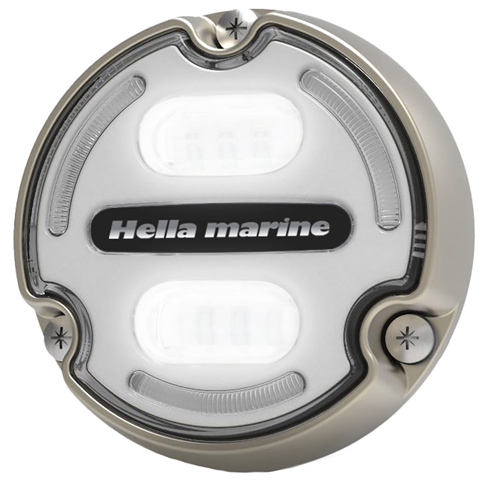 Hella Marine Apelo A2 Blue White Underwater Light - 3000 Lumens - Bronze Housing - White Lens w/Edge Light - Deckhand Marine Supply