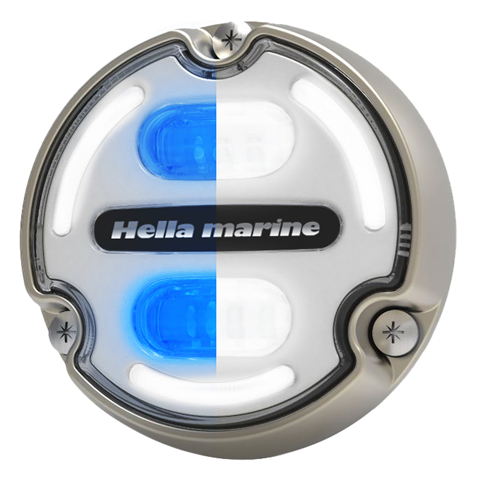 Hella Marine Apelo A2 Blue White Underwater Light - 3000 Lumens - Bronze Housing - White Lens w/Edge Light - Deckhand Marine Supply
