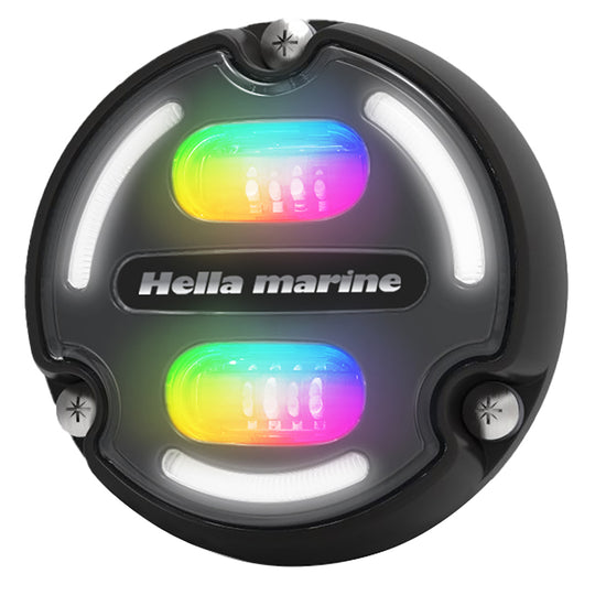 Hella Marine A2 RGB Underwater Light - 3000 Lumens - Black Housing - Charcoal Lens w/Edge Light - Deckhand Marine Supply