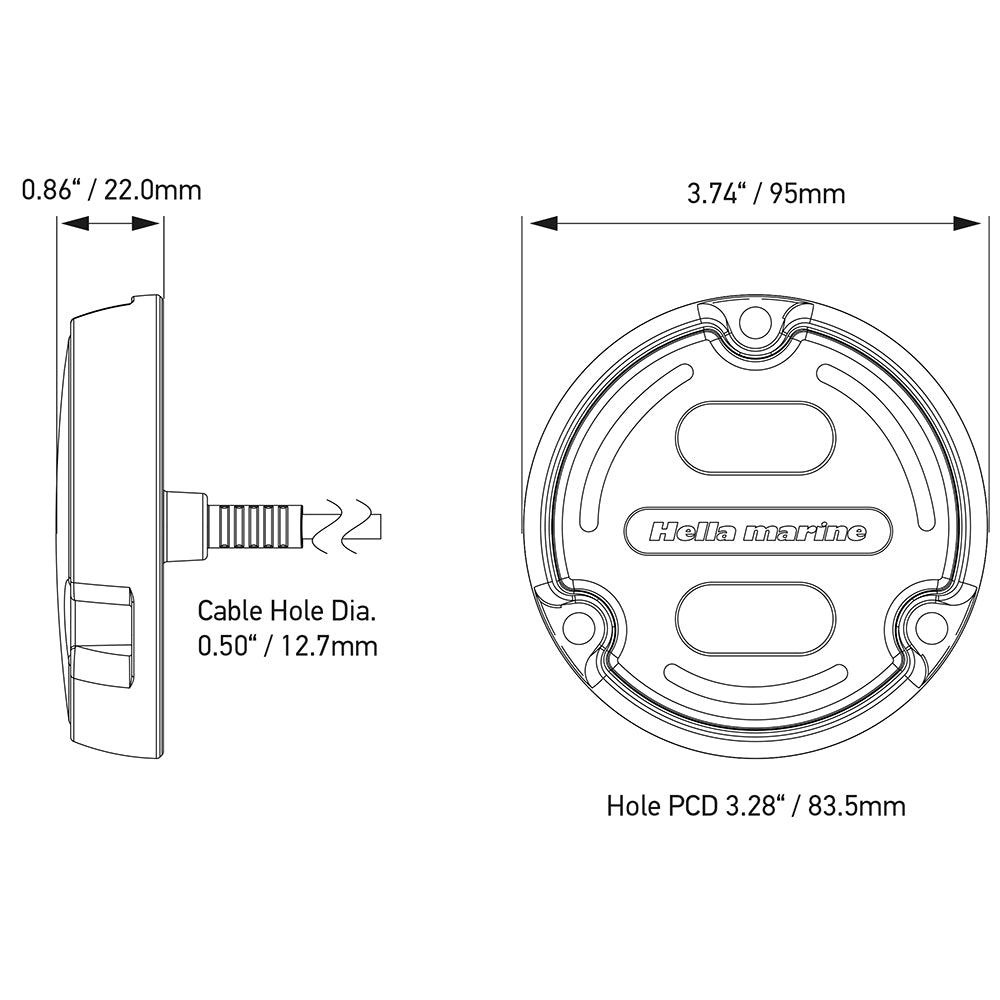 Hella Marine Apelo A2 RGB Underwater Light - 3000 Lumens - Bronze Housing - White Lens w/Edge Light - Deckhand Marine Supply