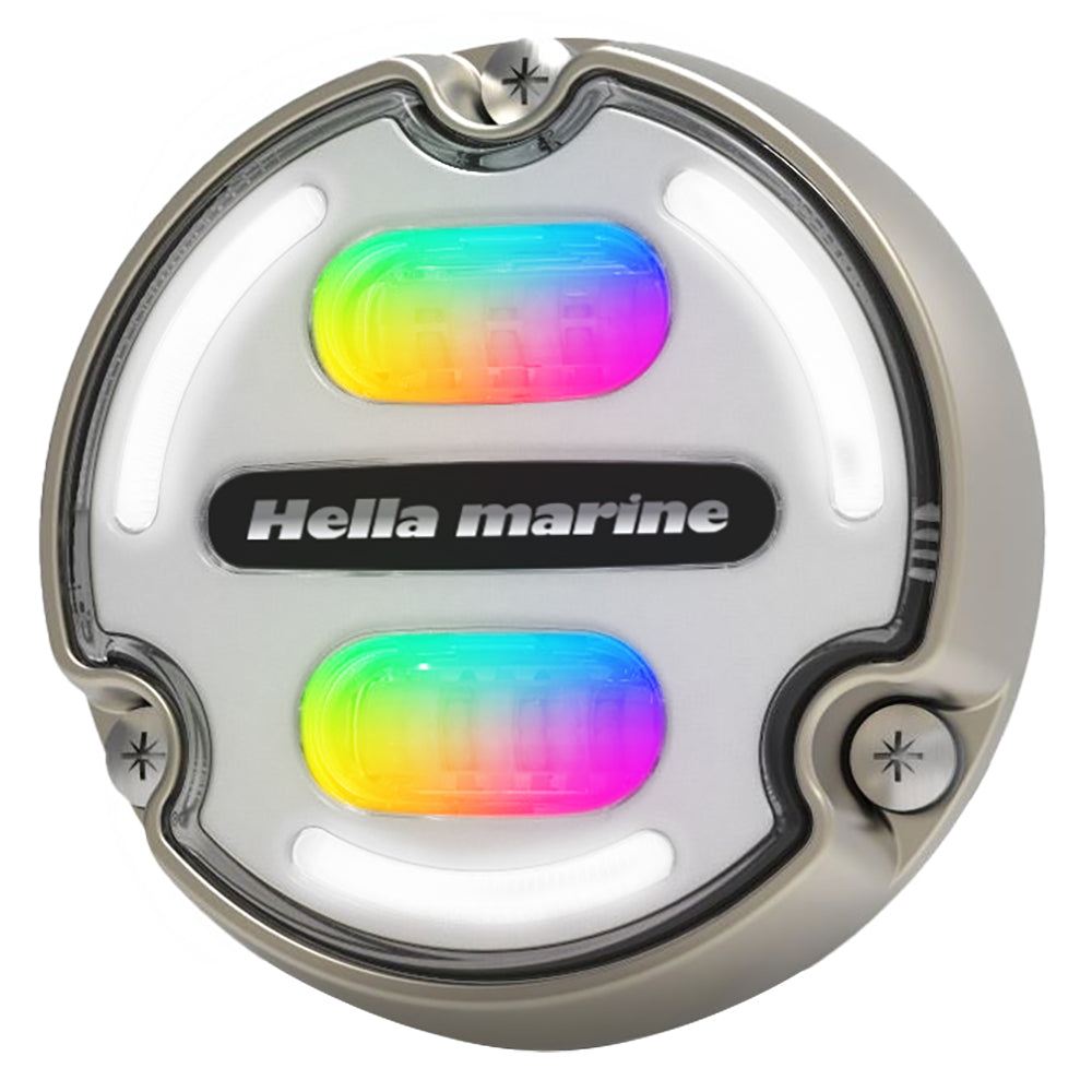 Hella Marine Apelo A2 RGB Underwater Light - 3000 Lumens - Bronze Housing - White Lens w/Edge Light - Deckhand Marine Supply