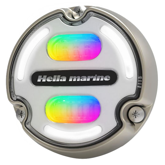 Hella Marine Apelo A2 RGB Underwater Light - 3000 Lumens - Bronze Housing - White Lens w/Edge Light - Deckhand Marine Supply
