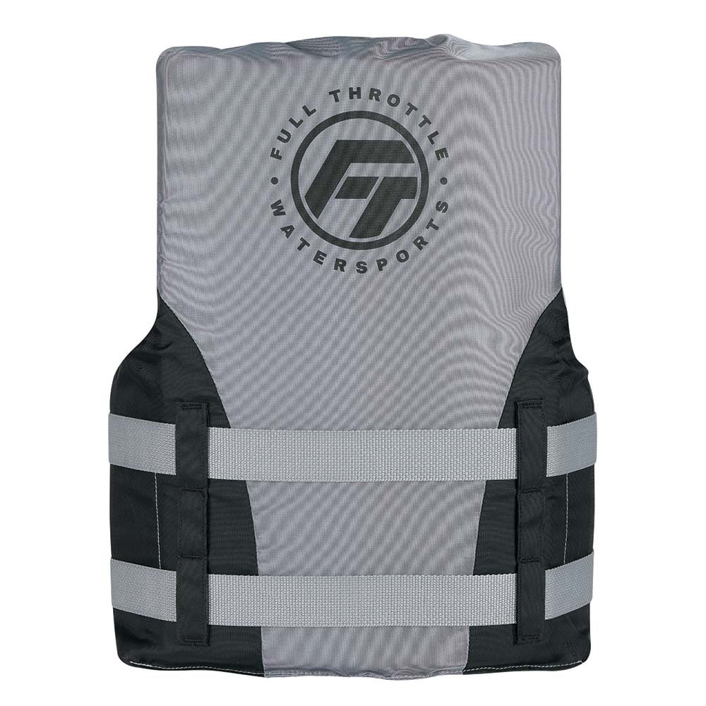 Full Throttle Teen Nylon Life Jacket - Grey/Black - Deckhand Marine Supply